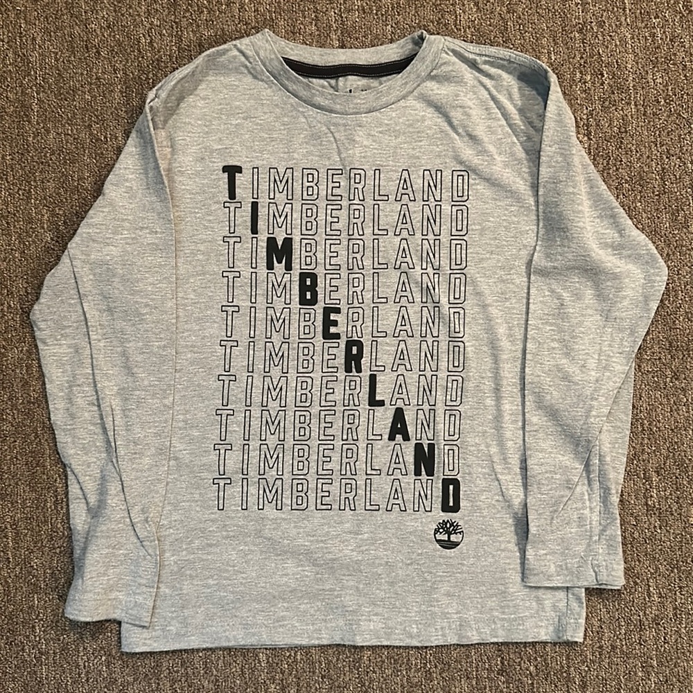 Boys Small (8) Gray Timberland Long Sleeve Shirt *Like New*